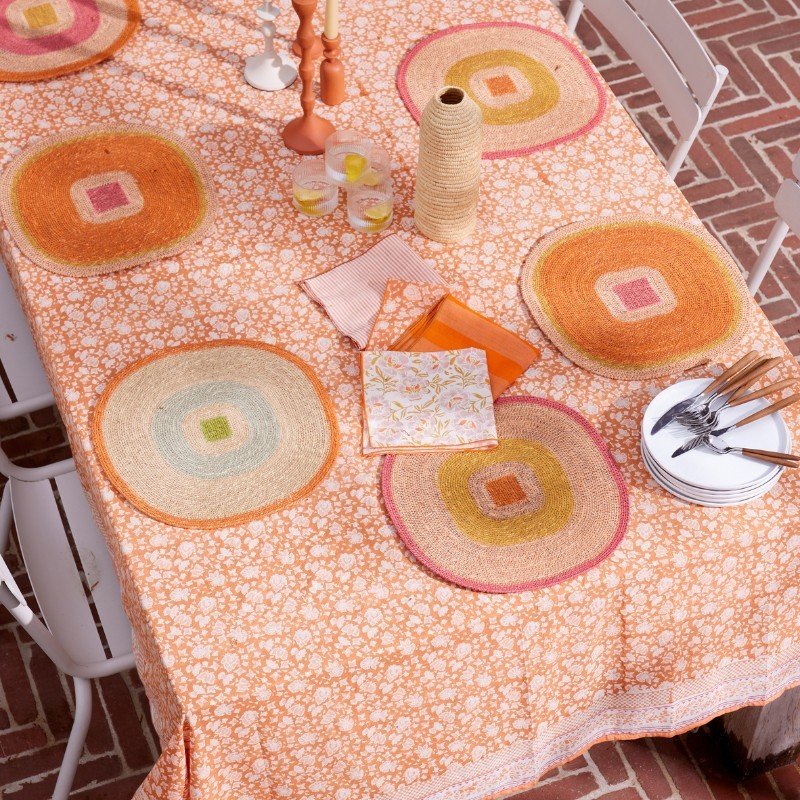 Nappe arushi pumpkin bohème fleurs indiennes - Bonheur du Jour - Lili Margaret
