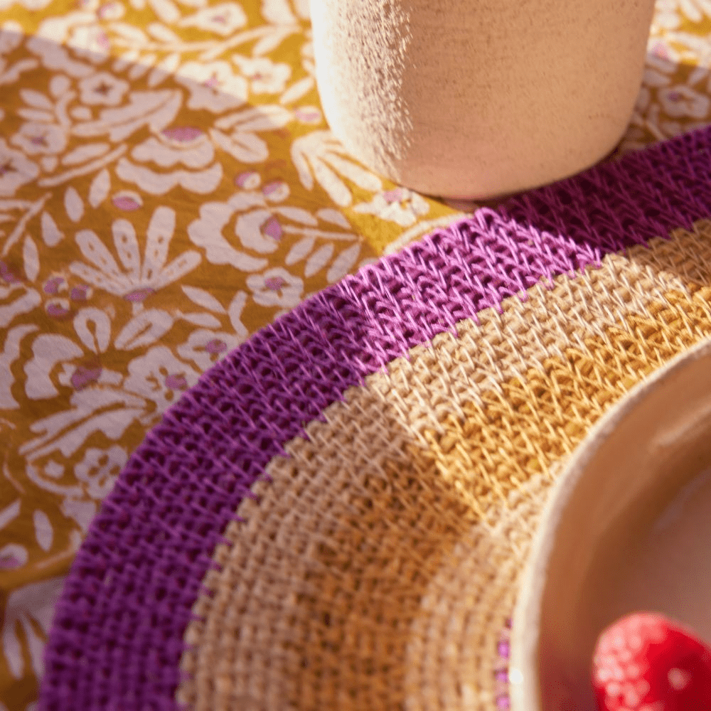 Nappe en tissu bohème Iris Olive - bonheur du jour