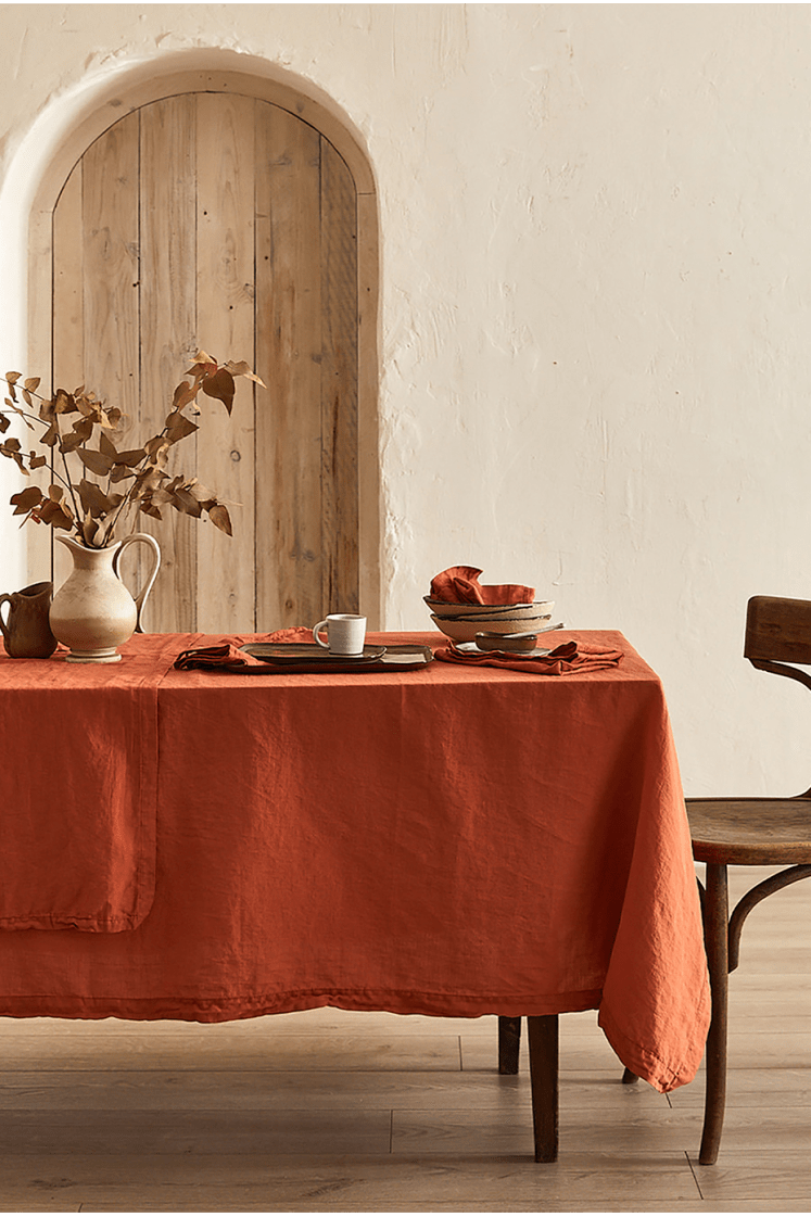 Nappe en chanvre et coton biologique terracotta - nydel