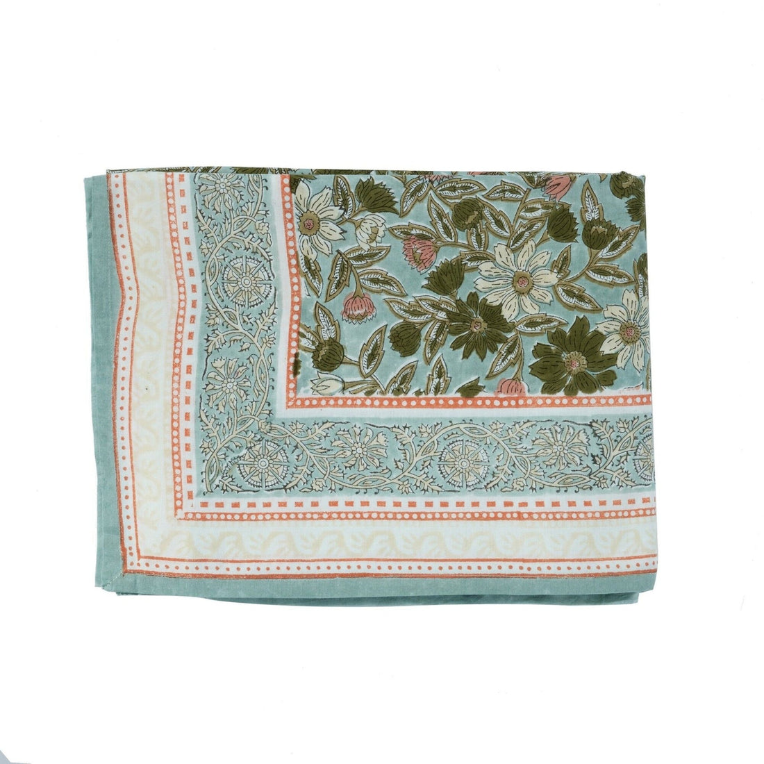 NAPPE IMPRIMÉ FLEURS INDIENNE MEERA BLUE GREEN - Bonheur du Jour - Lili Margaret