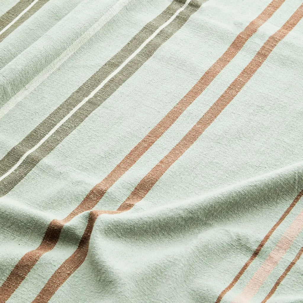 Nappe rayée en coton sauge - madam stoltz