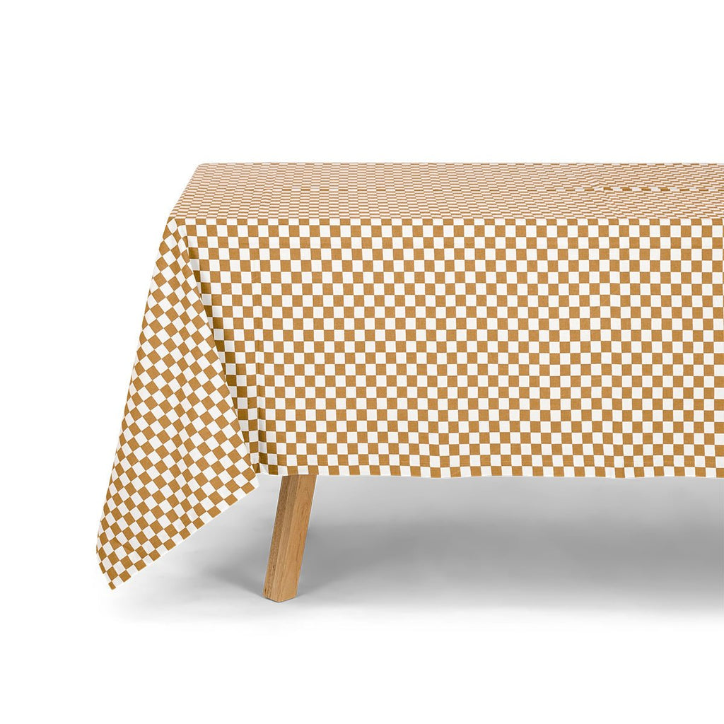 Nappe tissu damier caramel – Rose in April