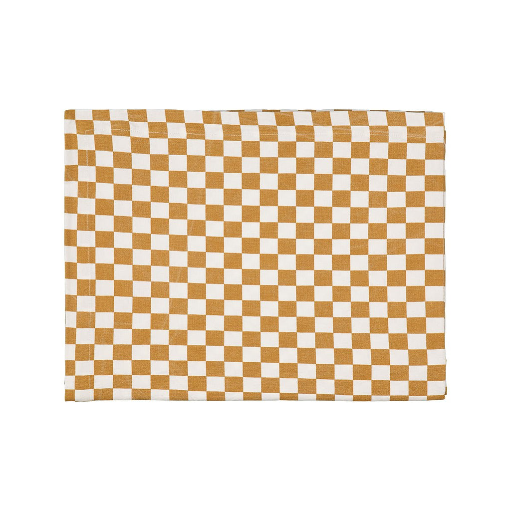 Nappe tissu damier caramel – Rose in April