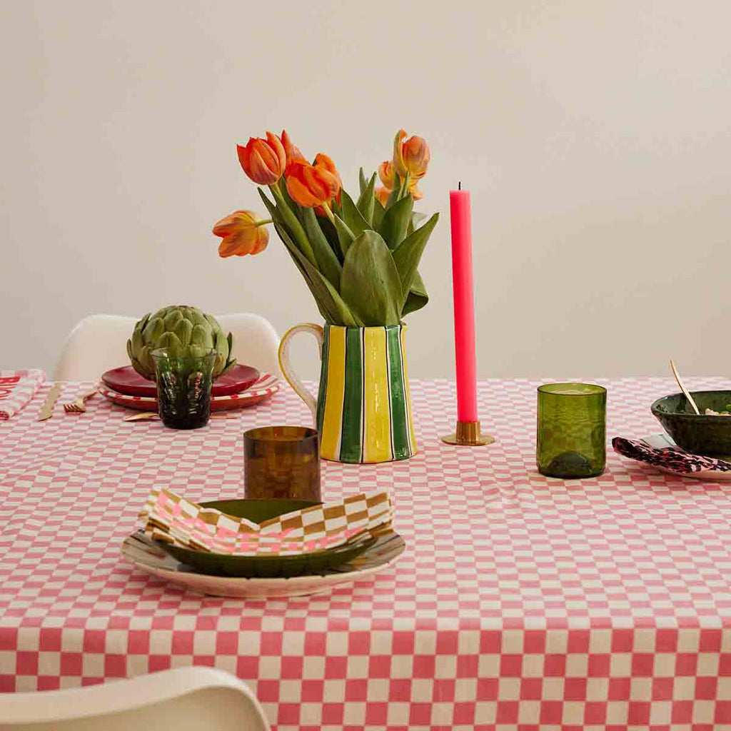Nappe tissu damier rose - Rose in April