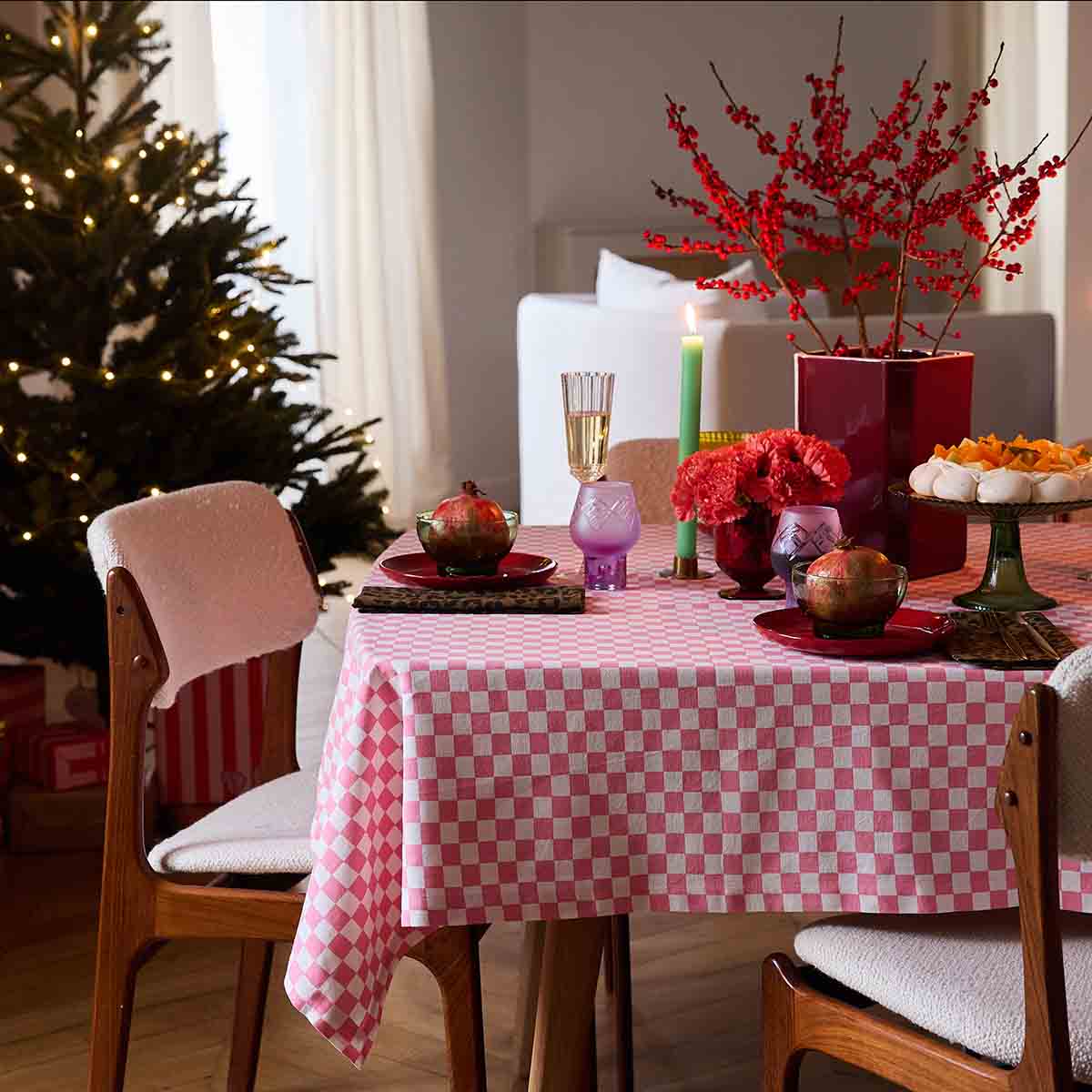 Nappe tissu damier rose - Rose in April - Lili Margaret