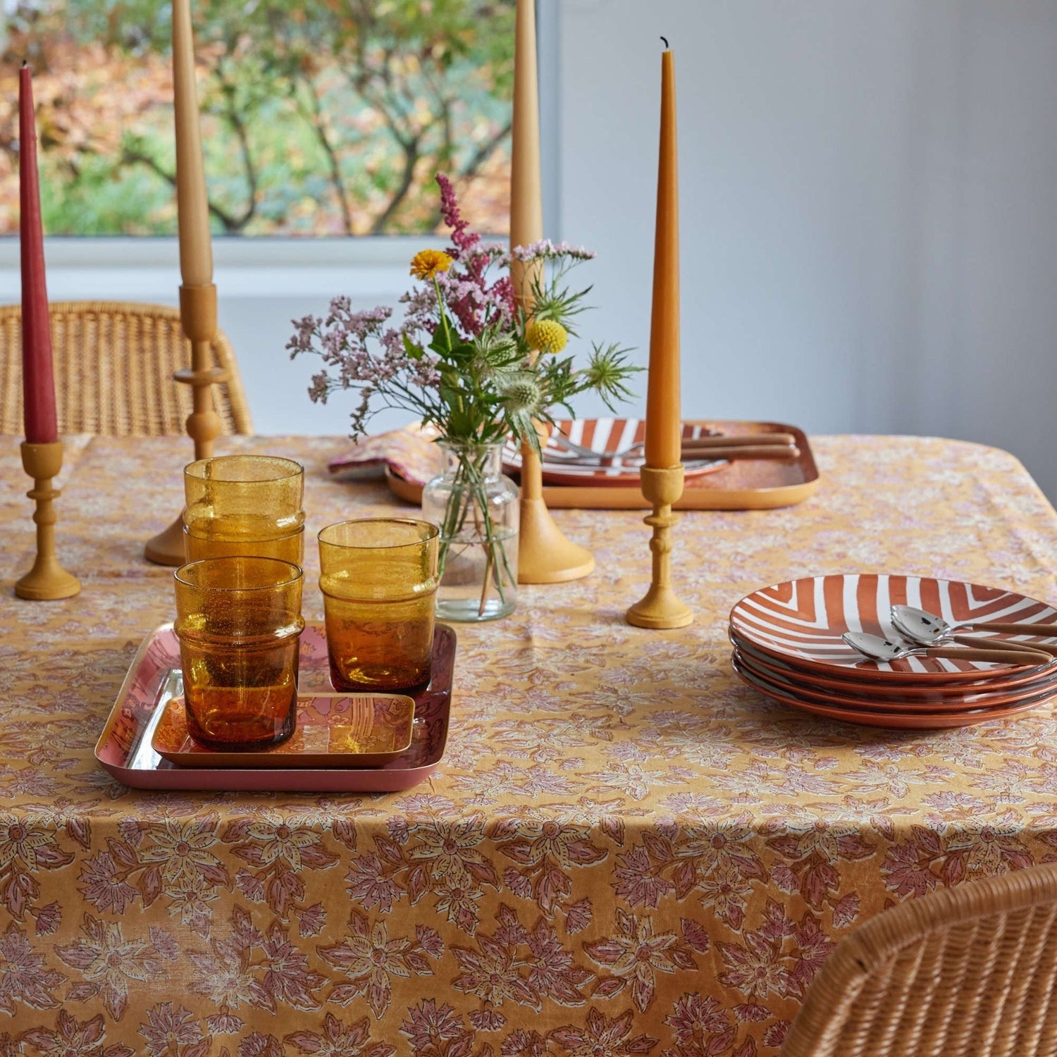 Nappe tissu indien arya tandoori - Bonheur du Jour Paris