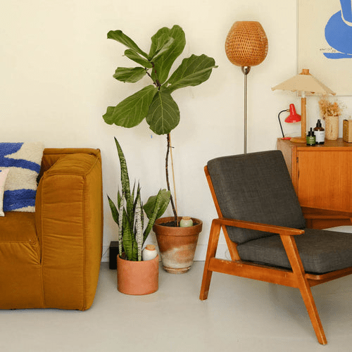 Olla hydratante rayée orange crème pour jardin intérieur - pepin