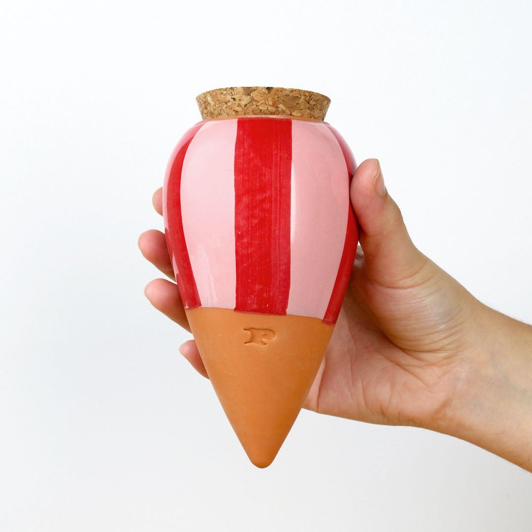 Olla rayée rose et rouge - pepin - Lili Margaret