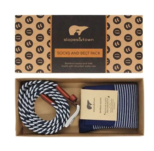 PACK CEINTURE RECYCLÉE &amp; CHAUSSETTES EN BAMBOU PETER - Slopes&amp;Town - Lili Margaret