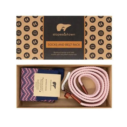 PACK CEINTURE RECYCLÉE &amp; CHAUSSETTES EN BAMBOU RAY - Slopes&amp;Town - Lili Margaret