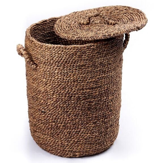 Panier à linge en jacinthe d'eau ikat (2 tailles) - soeji
