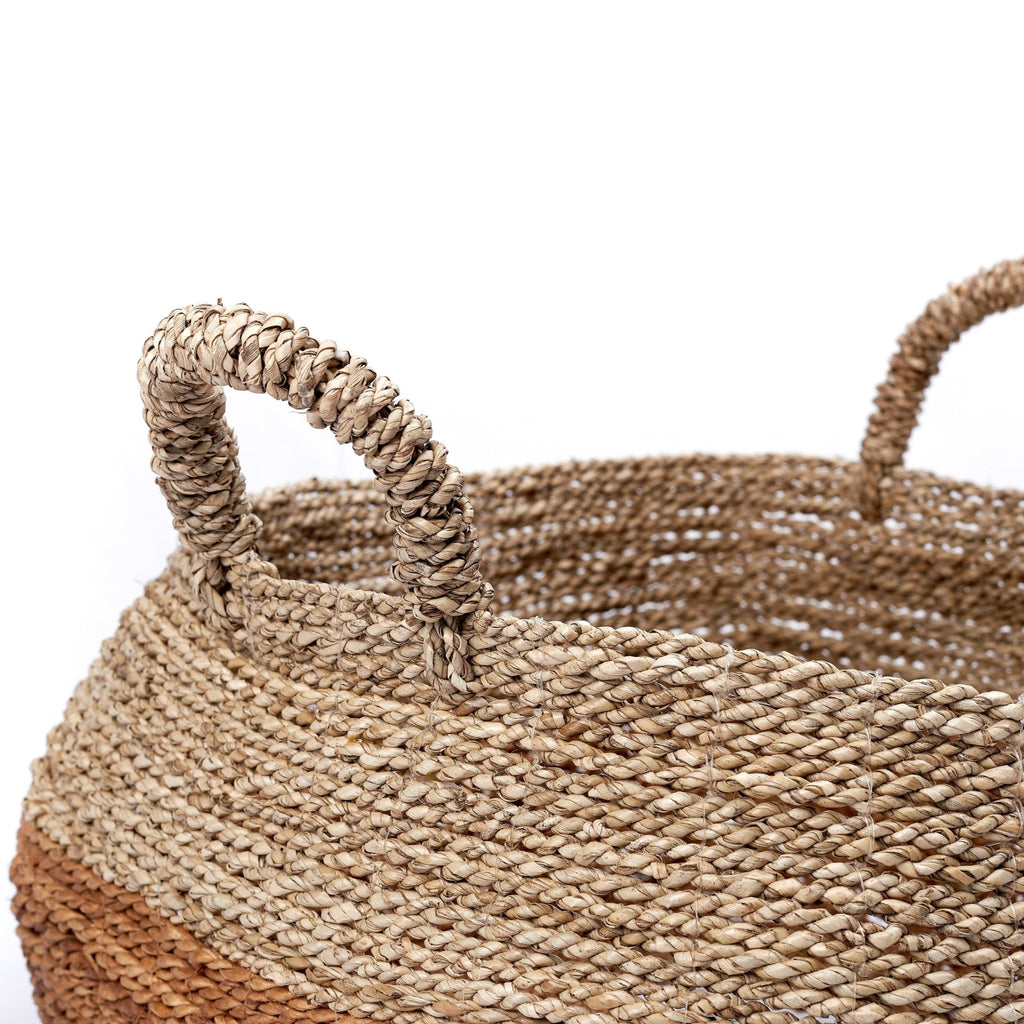 Panier de rangement décoratif majalengka naturel en fibre de bananier et jonc de mer - soeji