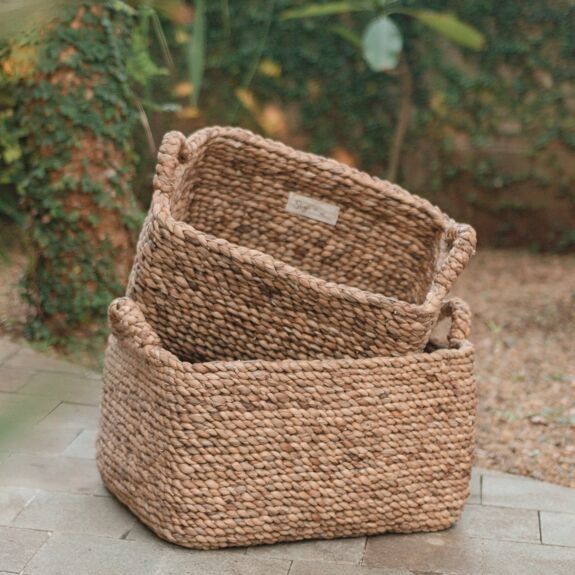 Panier de rangement tanimbar en jacinthe d'eau (2 tailles) - soeji