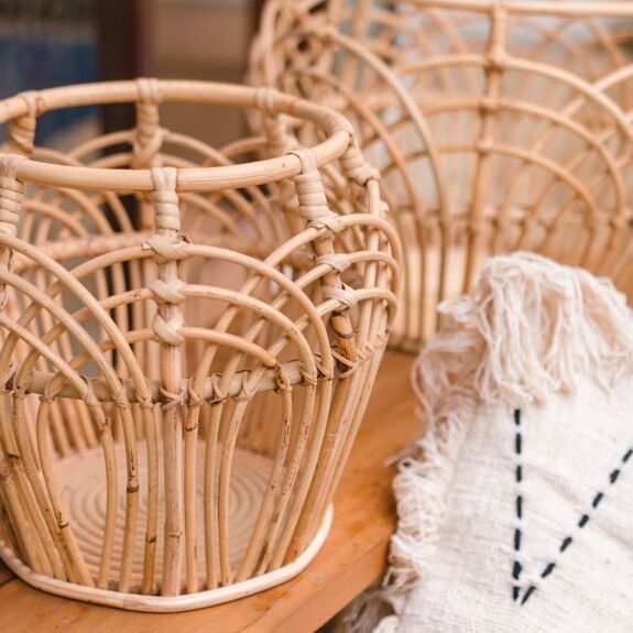 Panier rond rahina en rotin (3 tailles) - soeji