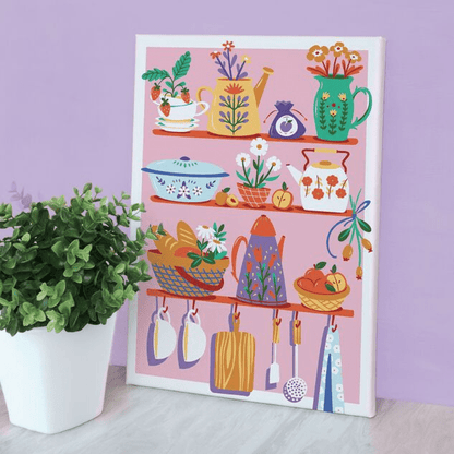 Peinture a numéro “Cuisine colorée et fleurie” - Lili Margaret