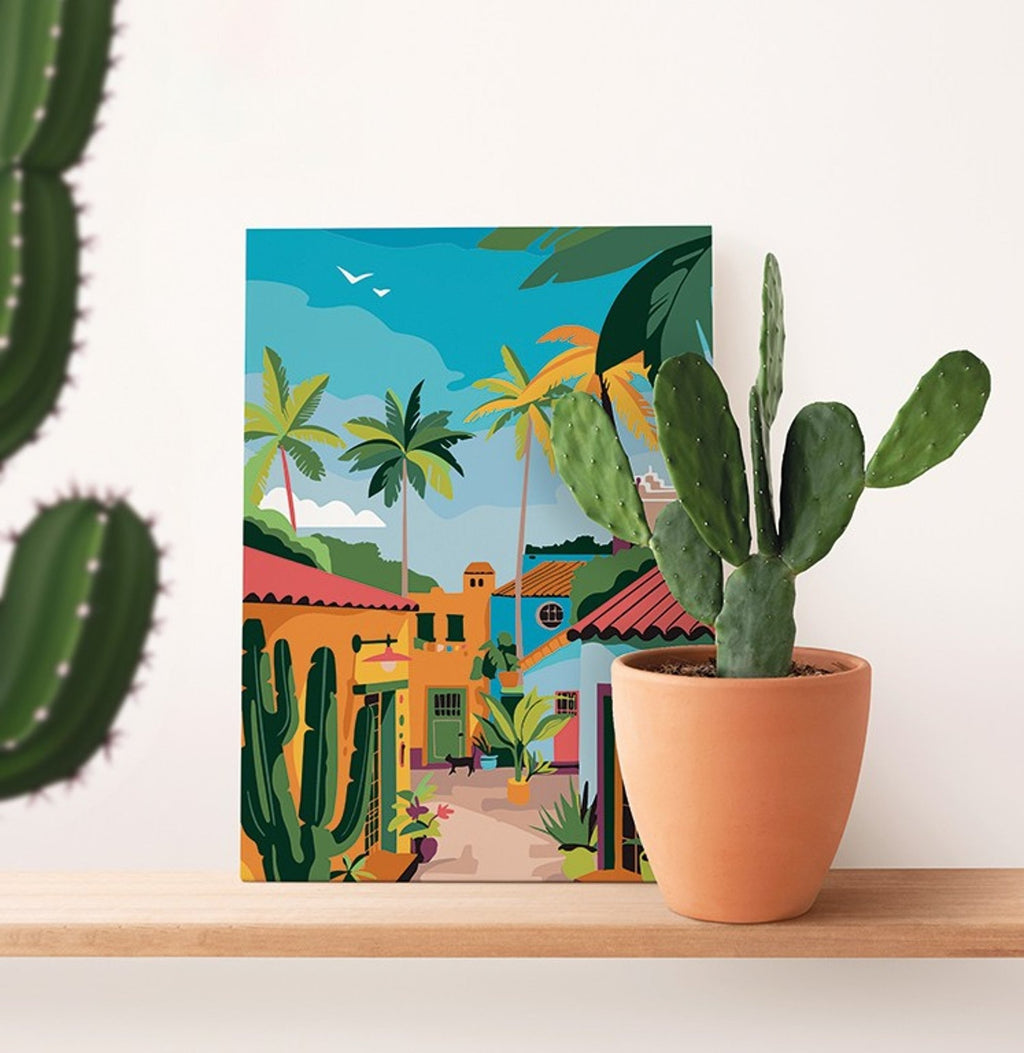 Peinture au numéro adulte - village mexicain