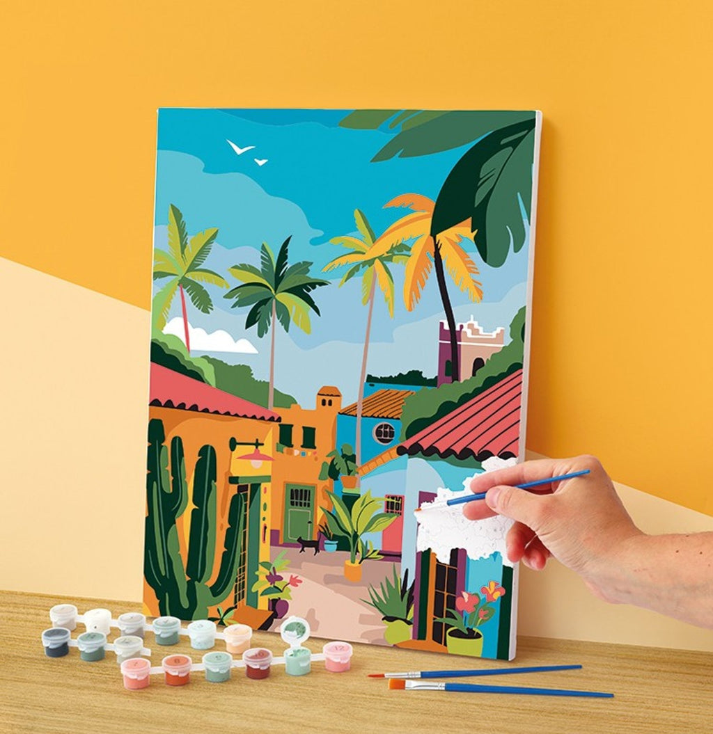 Peinture au numéro adulte - village mexicain