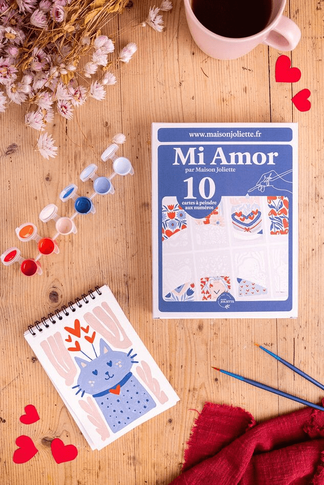 Peinture aux numéros Mi Amor - 10 cartes à peindre