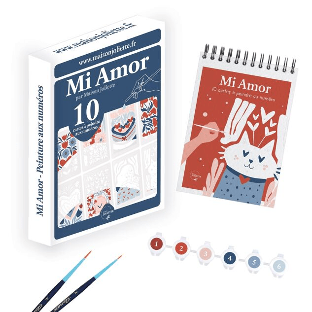 Peinture aux numéros Mi Amor - 10 cartes à peindre