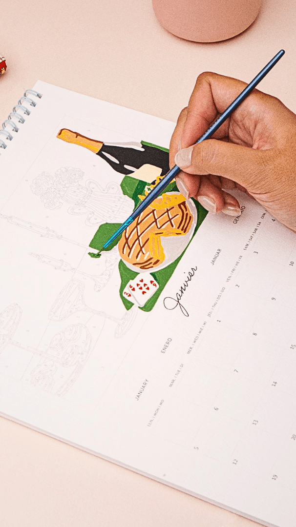 Peinture numérotée Calendrier 2026 - La petite épicerie - Lili Margaret