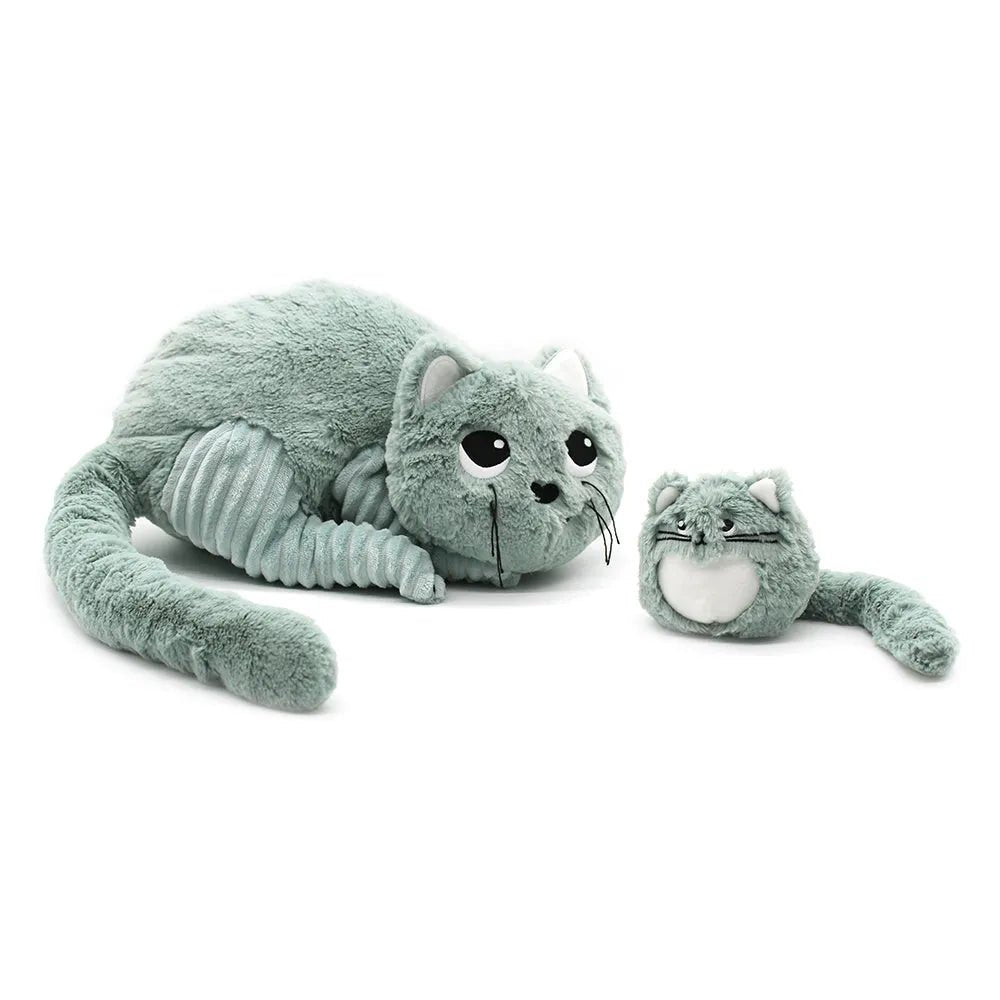 Peluche chat miaou maman et son bébé - les déglingos
