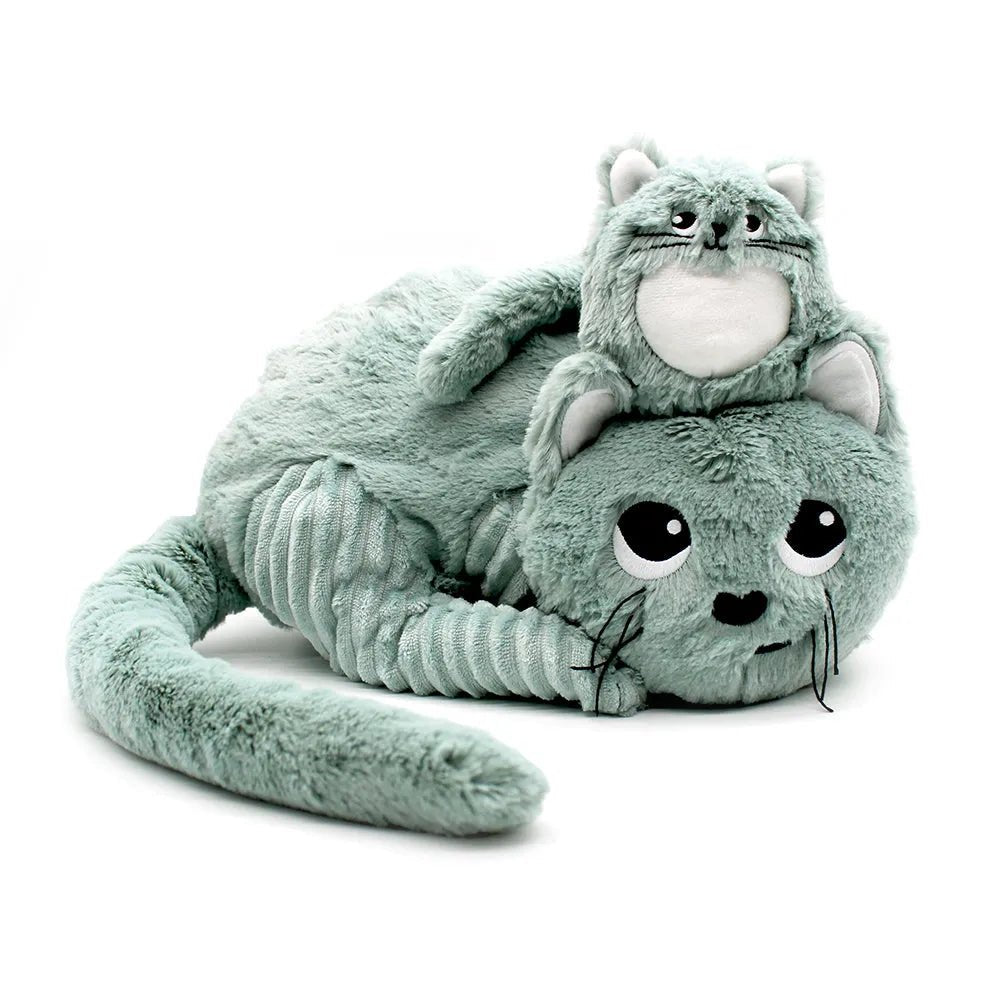 Peluche chat miaou maman et son bébé - les déglingos