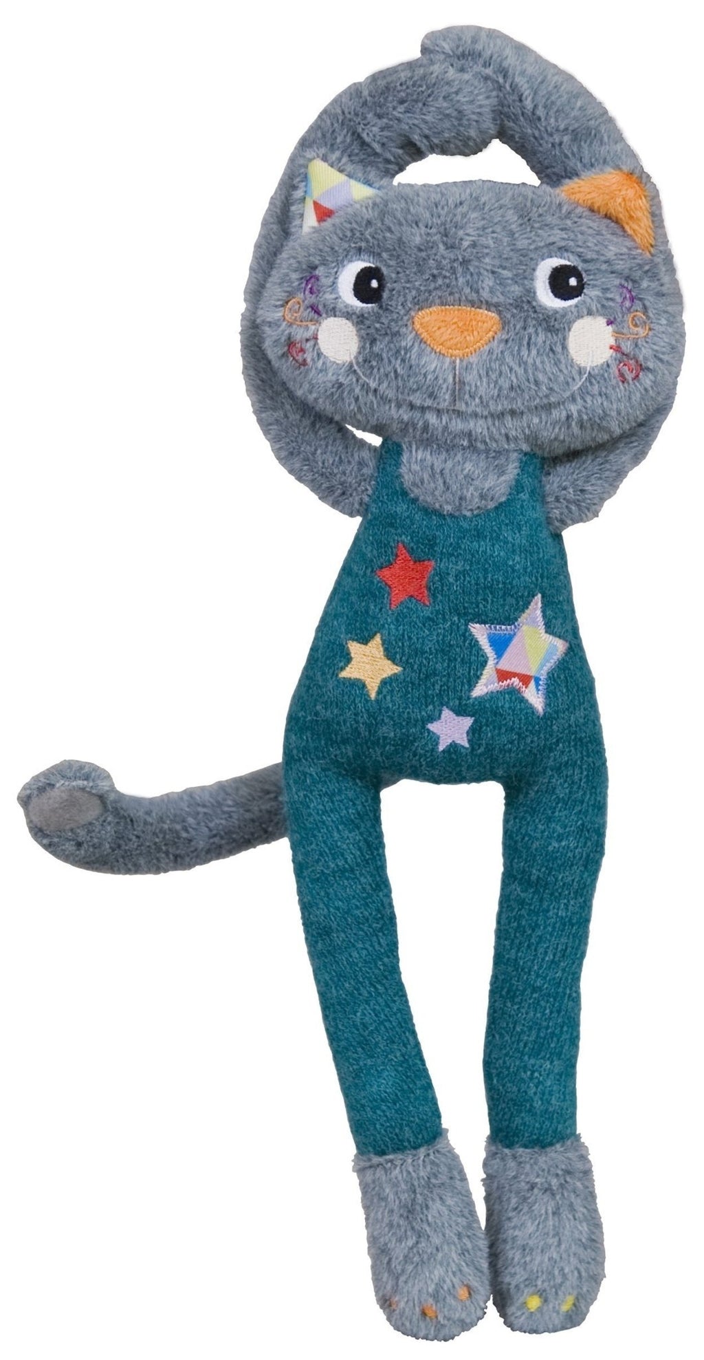 Peluche doudou elastoc le chat acrobate - ebulobo