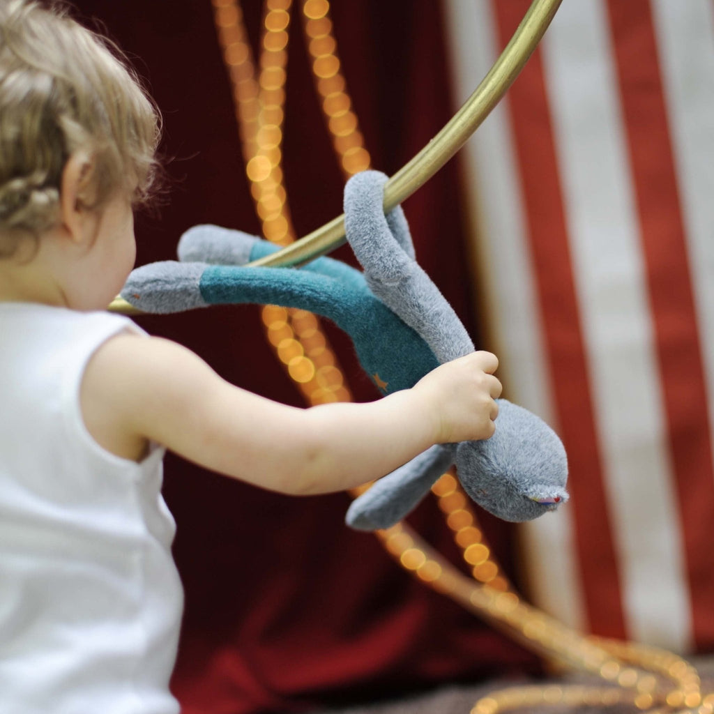 Peluche doudou elastoc le chat acrobate - ebulobo