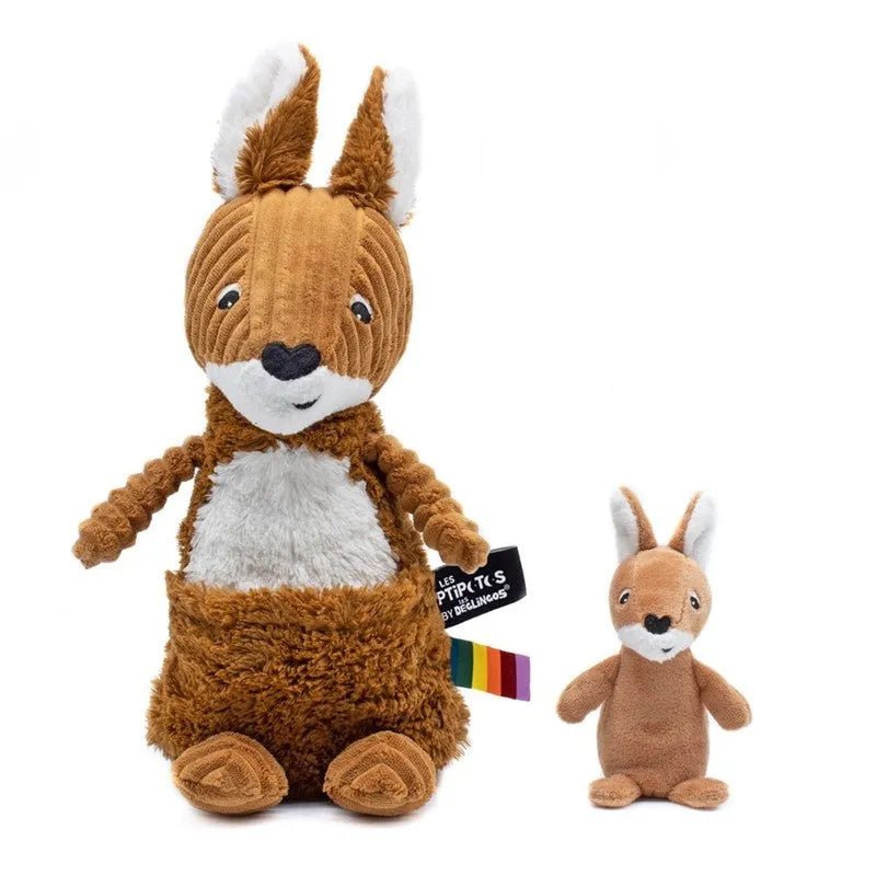 Peluche kangourou maman et son bébé - les déglingos