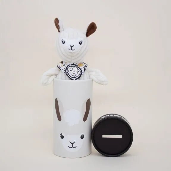 Peluche muchachos le lama en boite - les déglingos