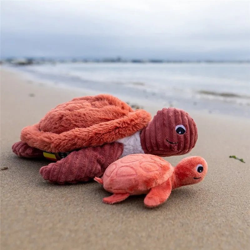 Peluche tortue sauvenou maman et son bébé - les déglingos
