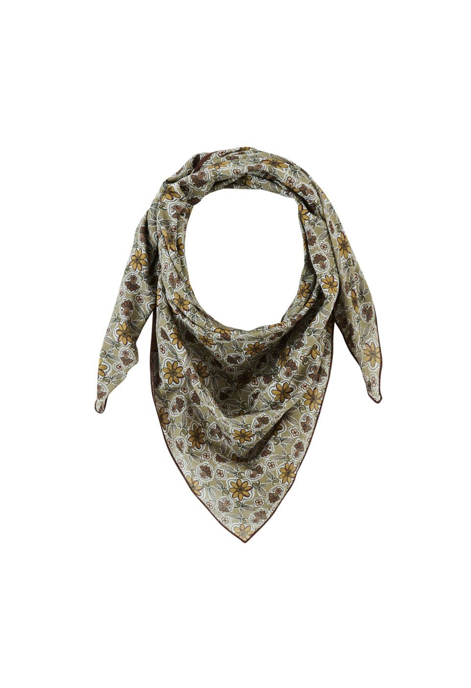 Petit foulard femme bijou jade en coton - Gabrielle Paris