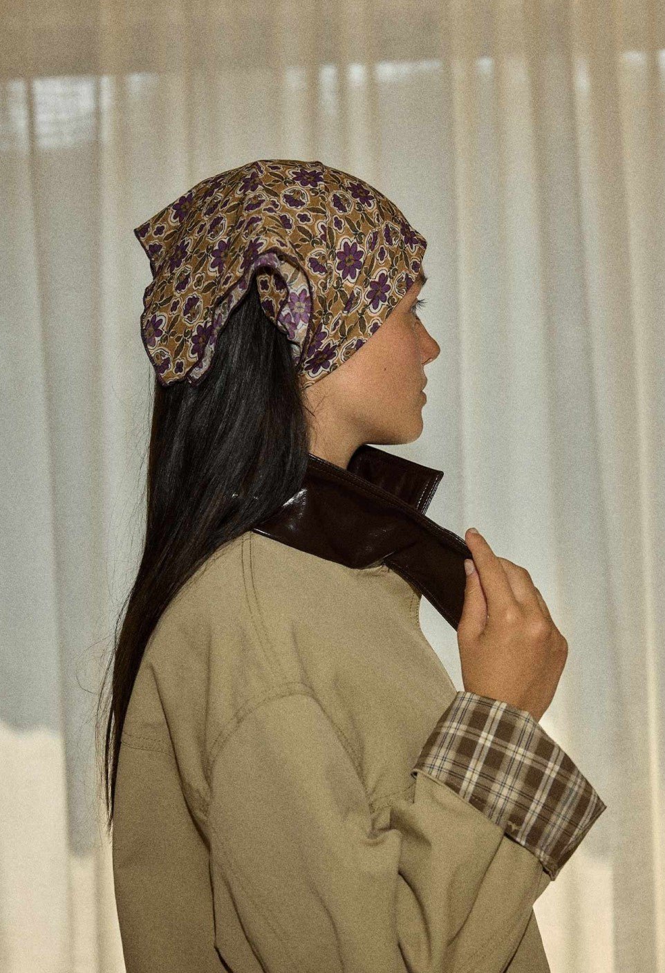 Petit foulard femme bijou topaze en coton - Gabrielle Paris