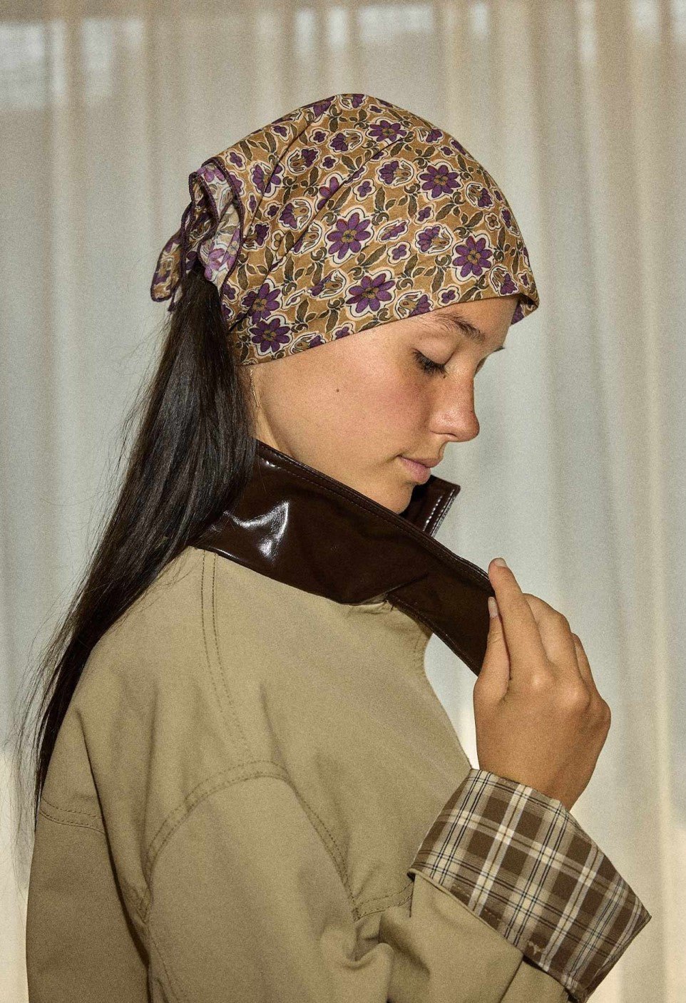 Petit foulard femme bijou topaze en coton - Gabrielle Paris