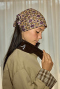 Petit foulard femme bijou topaze en coton - Gabrielle Paris