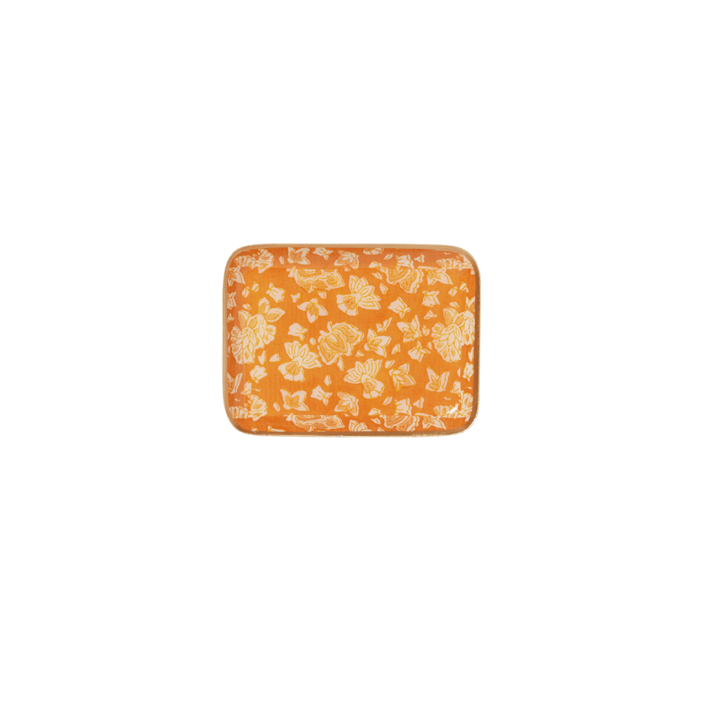 Petit plateau en métal émaillé arushi pumpkin - bonheur du jour