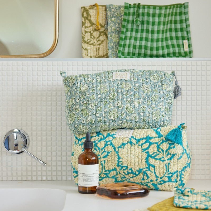 Petite pochette matelassée chandra kaki - bonheur du jour
