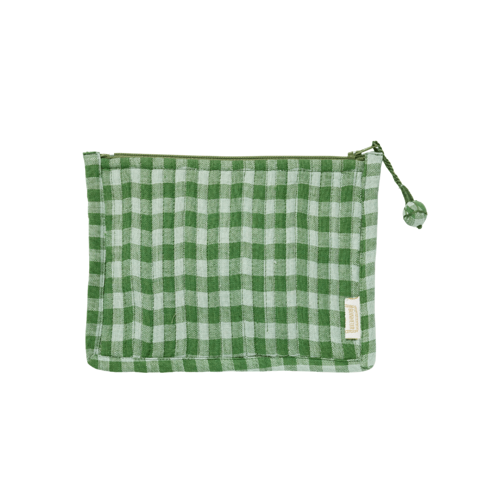 Petite pochette vichy vert - bonheur du jour