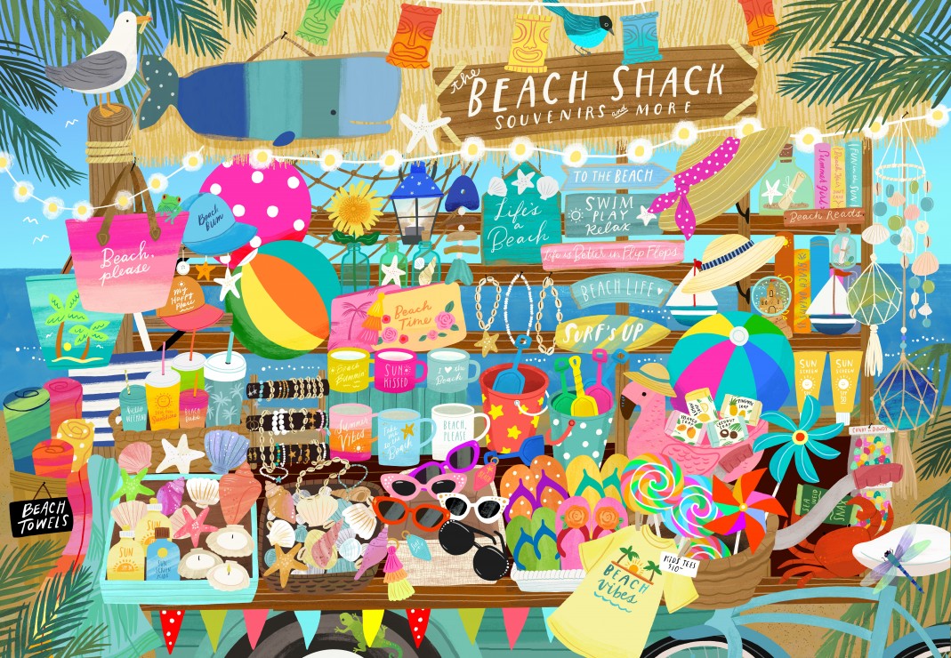 Puzzle Boutique de souvenirs de plage 1000 pièces Pieces & Peace - illustration