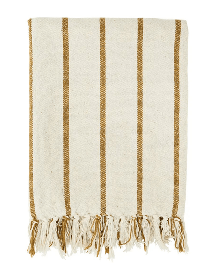 Plaid beige en coton recyclé - madam stoltz - Lili Margaret