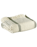 Plaid cocooning beige à rayures vertes - Vivaraise