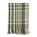 Plaid vert à rayures en coton recyclé - madam stoltz