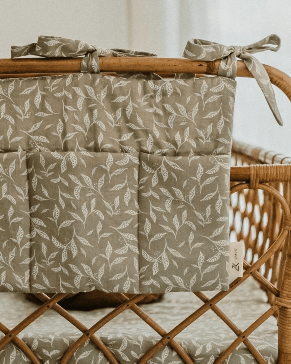 Pochette de lit bébé en coton motif leaves - zakuw