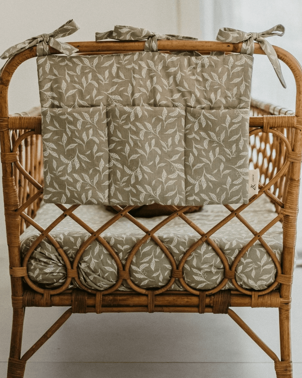 Pochette de lit bébé en coton motif leaves - zakuw