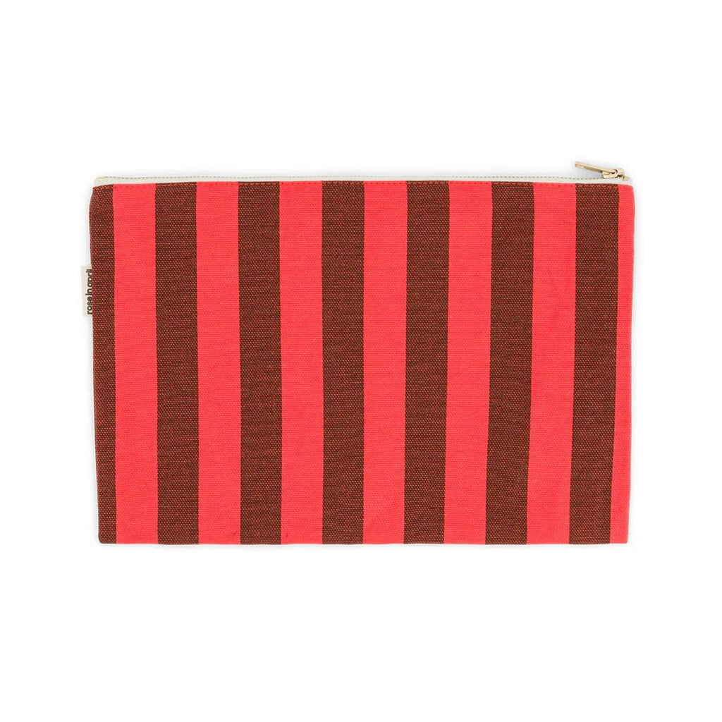 Pochette en tissu à rayures marron/rouge - Rose in April