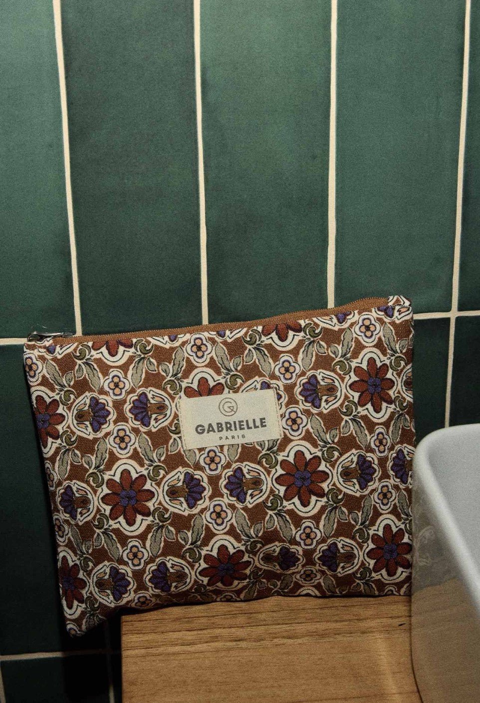 Pochette femme bijou rubis en coton - Gabrielle Paris