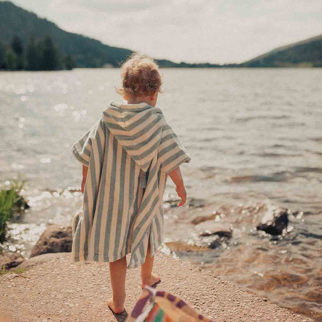 Poncho de bain enfant bleu ciel - Rose in April