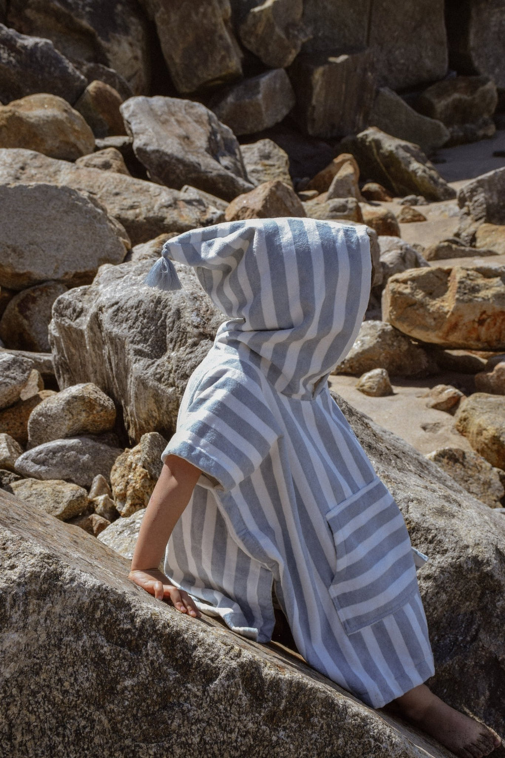 Poncho de bain enfant bleu ciel - Rose in April