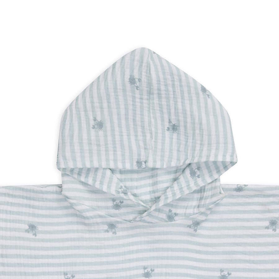 Poncho de plage enfant blanc vert Crabby