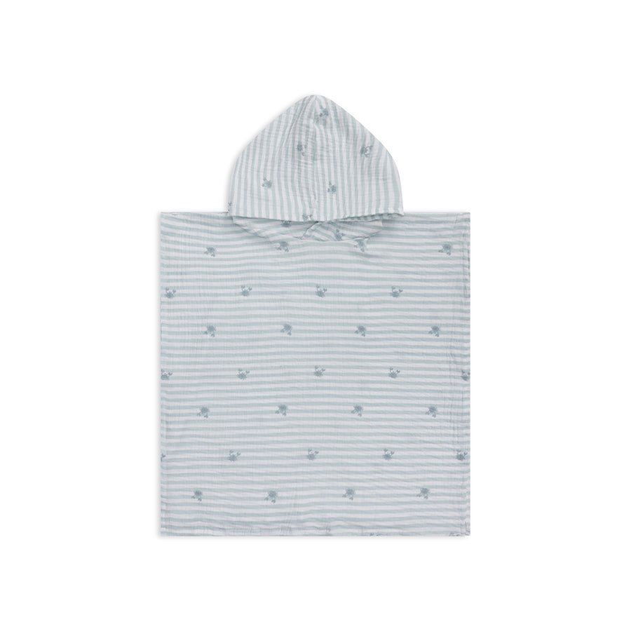 Poncho de plage enfant blanc vert Crabby